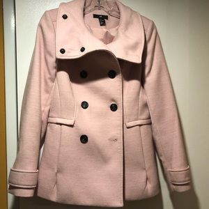H&M Blush Pink Double-Breasted Tulip Coat